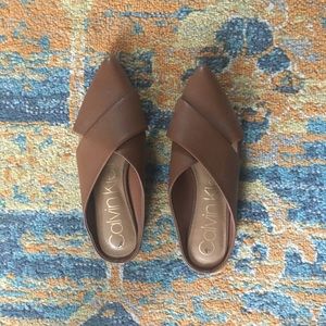 Calvin Klein Leather Mules